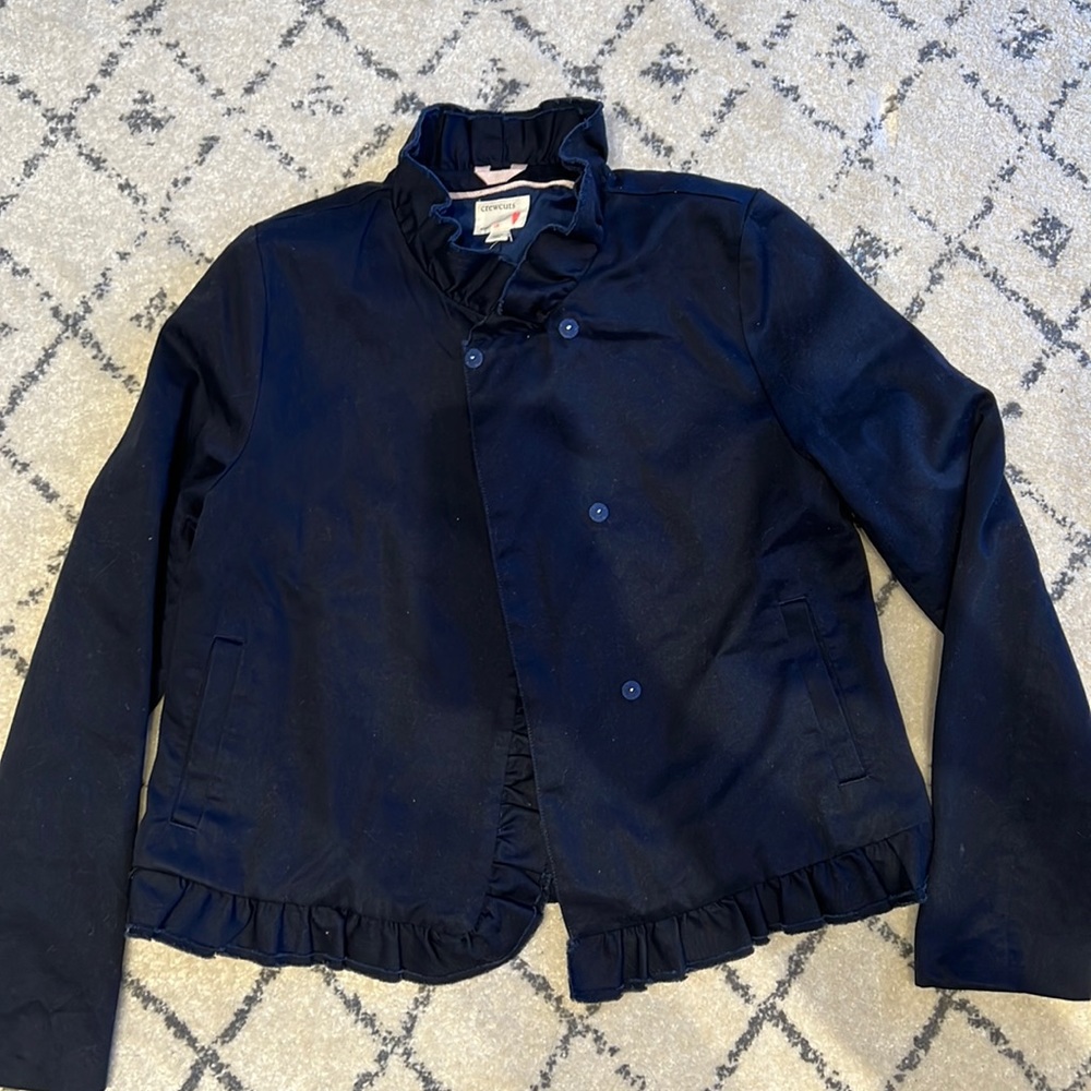 NWT Girls Ruffle Blue Coat Size 14!
